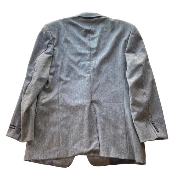 Hickey Freeman Suit Jacket Blazer Gray Size 48R Boardroom Herringbone Wool NWT - Picture 13 of 14